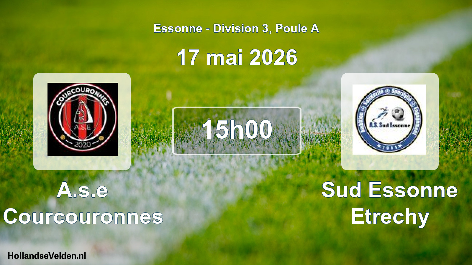 Geplande wedstrijd: A.s.e Courcouronnes - Sud Essonne Etrechy (17 mei 2026)