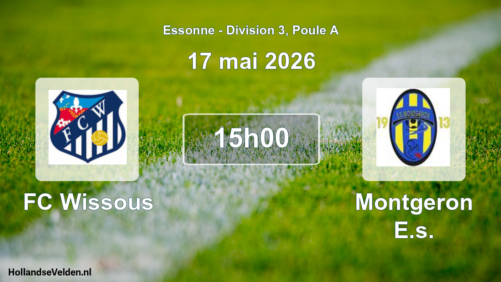 Match programmé: FC Wissous - Montgeron E.s. (17 mai 2026)