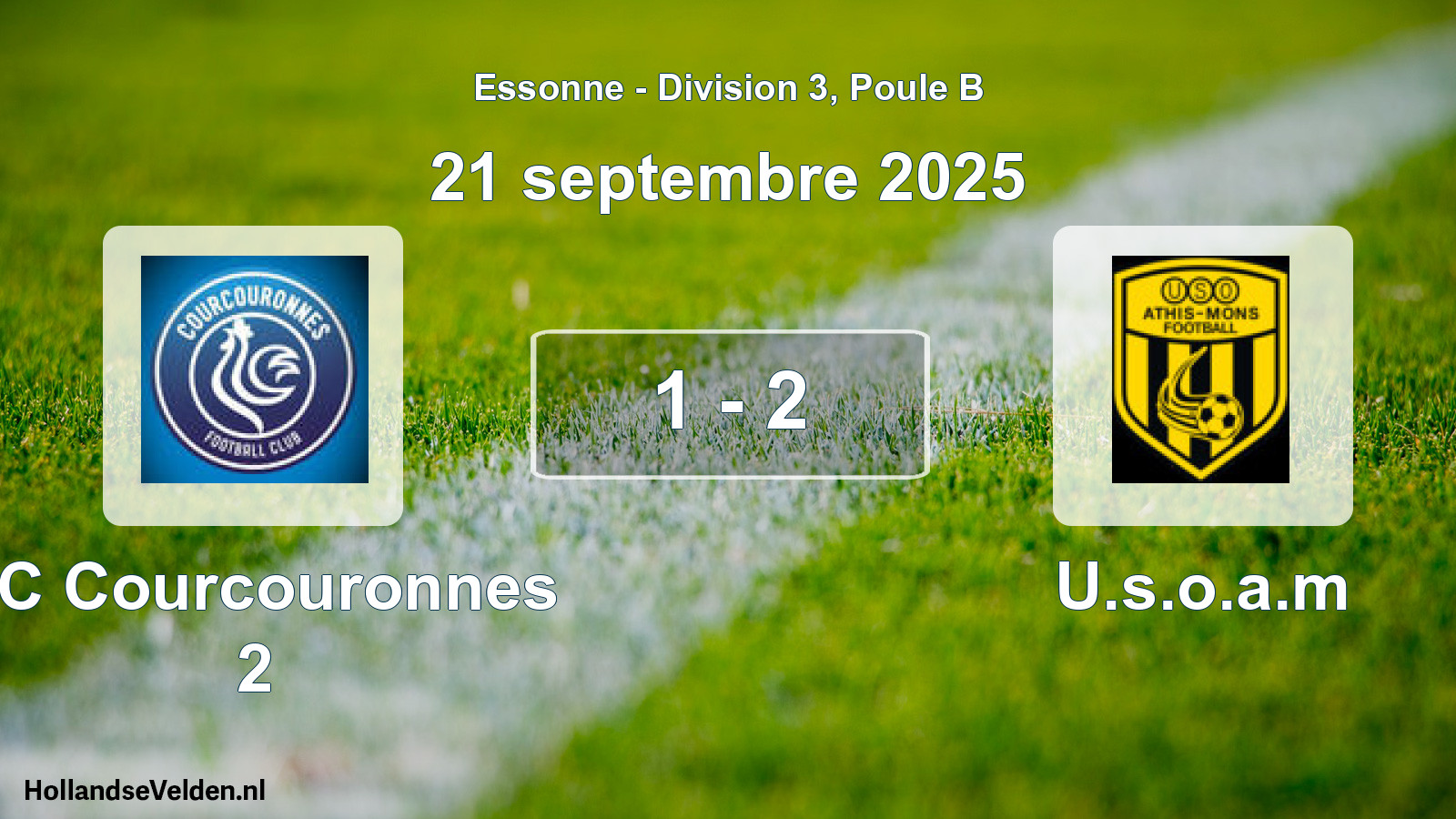 Match joué: FC Courcouronnes 2 - U.s.o.a.m 1 - 2 (21 septembre 2025)