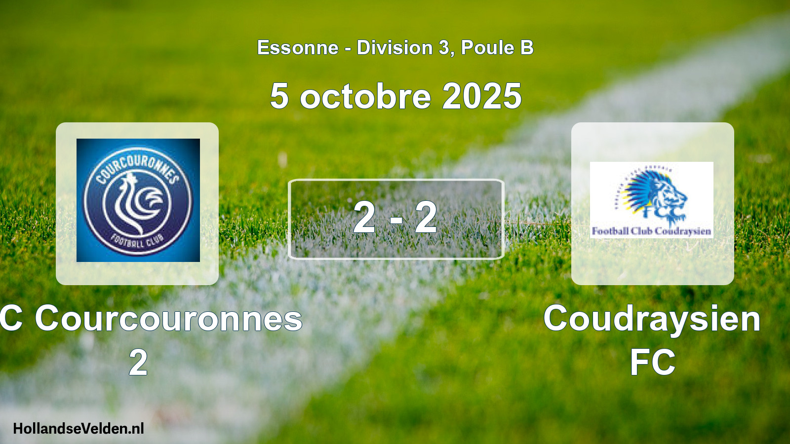 Gespeelde wedstrijd: FC Courcouronnes 2 - Coudraysien FC 2 - 2 (5 oktober 2025)