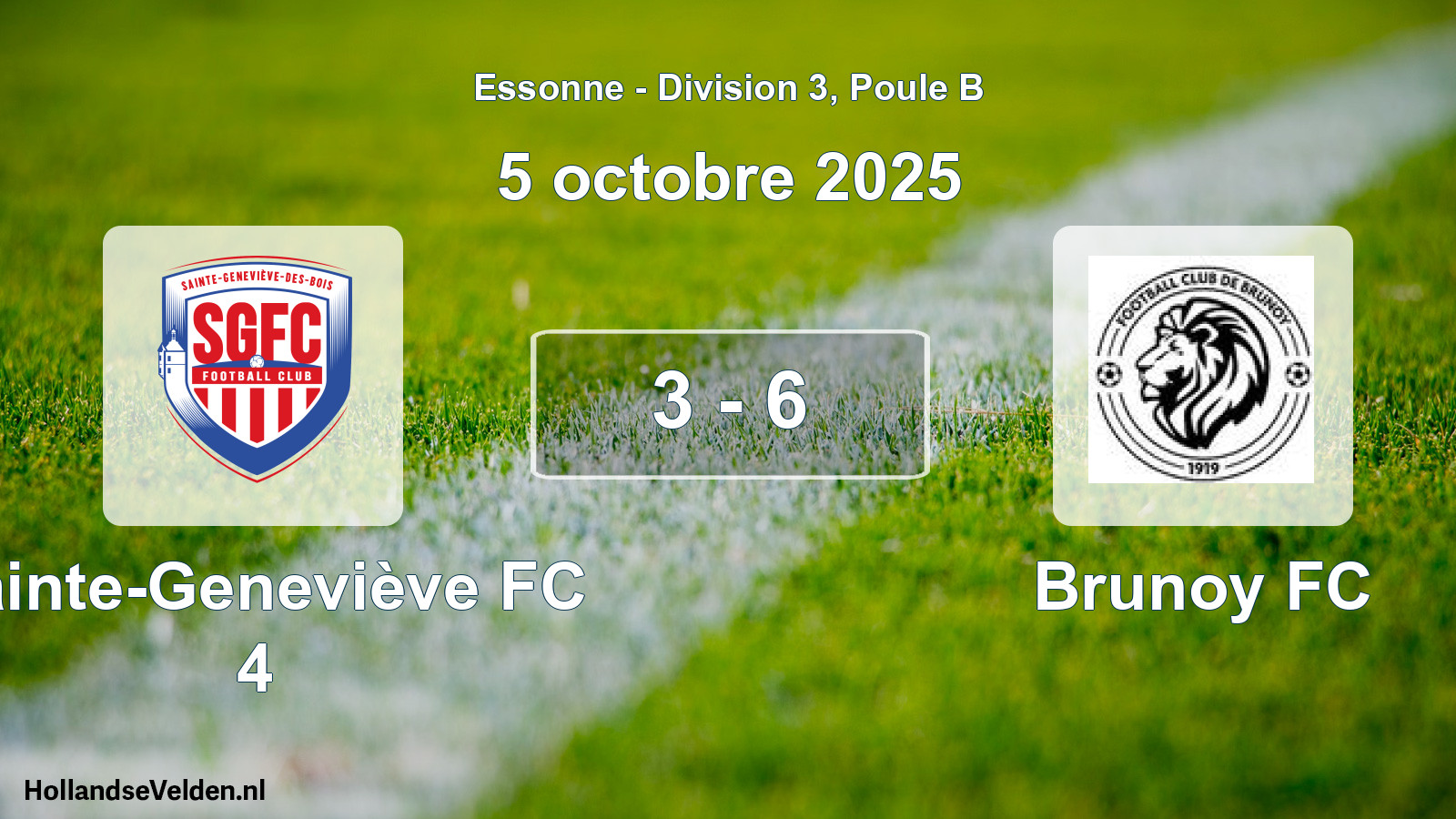 Gespeelde wedstrijd: Sainte-Geneviève FC 4 - Brunoy FC 3 - 6 (5 oktober 2025)