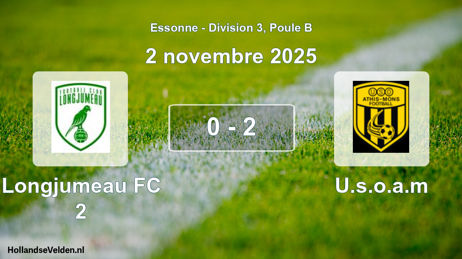 Match joué: Longjumeau FC 2 - U.s.o.a.m 0 - 2 (2 novembre 2025)