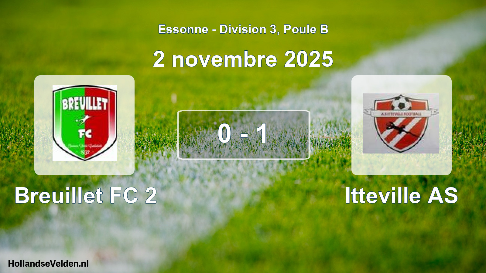 Match joué: Breuillet FC 2 - Itteville AS 0 - 1 (2 novembre 2025)