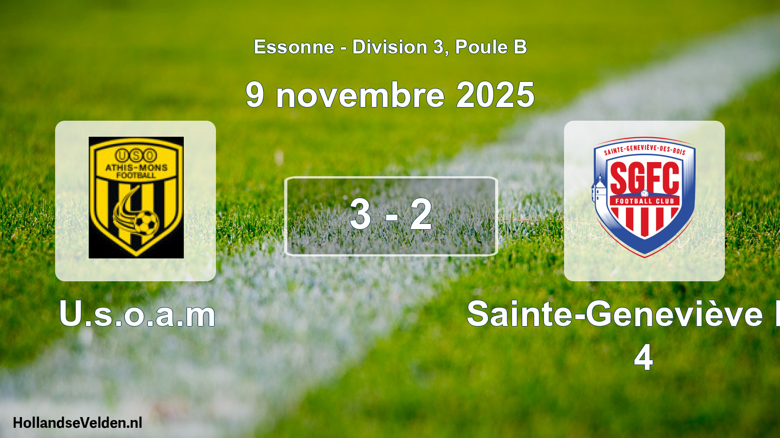 Match joué: U.s.o.a.m - Sainte-Geneviève FC 4 3 - 2 (9 novembre 2025)