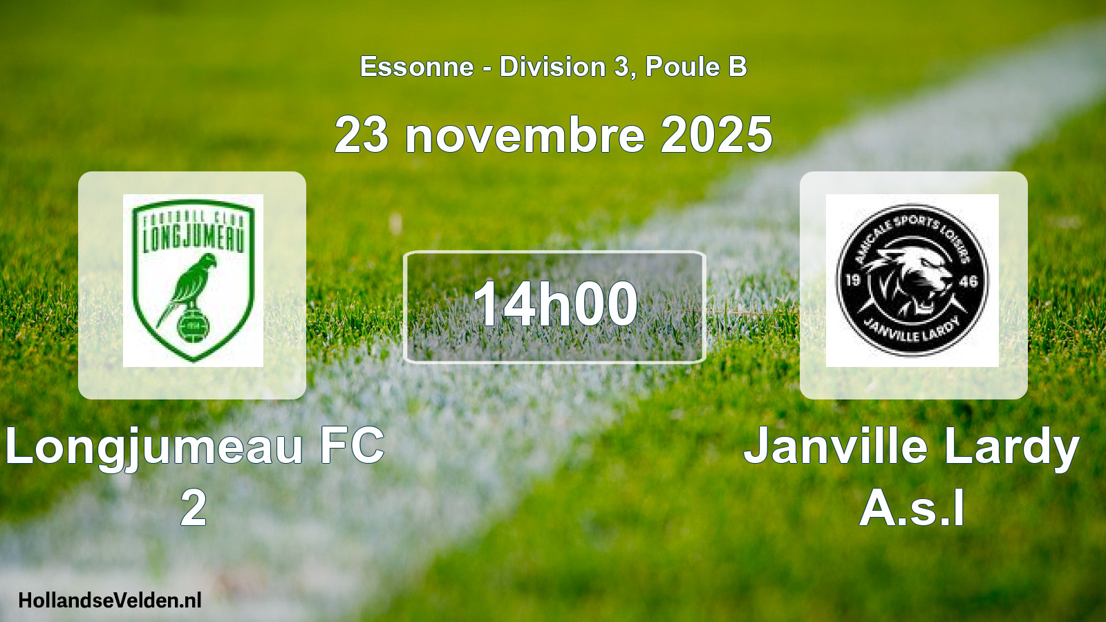 Match programmé: Longjumeau FC 2 - Janville Lardy A.s.l (23 novembre 2025)