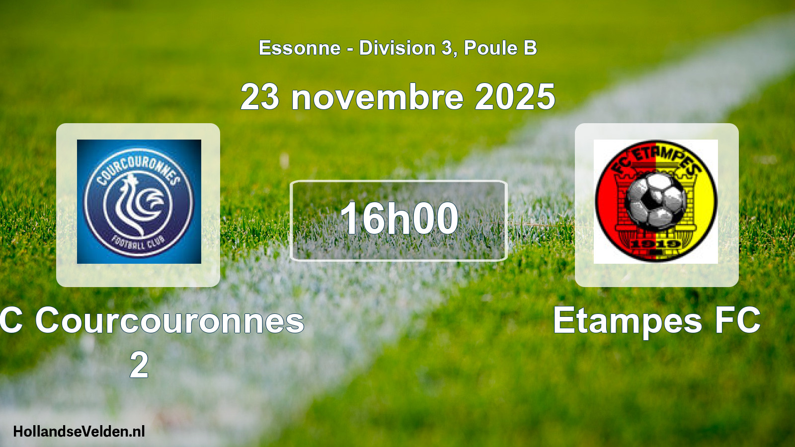 Match programmé: FC Courcouronnes 2 - Etampes FC (23 novembre 2025)