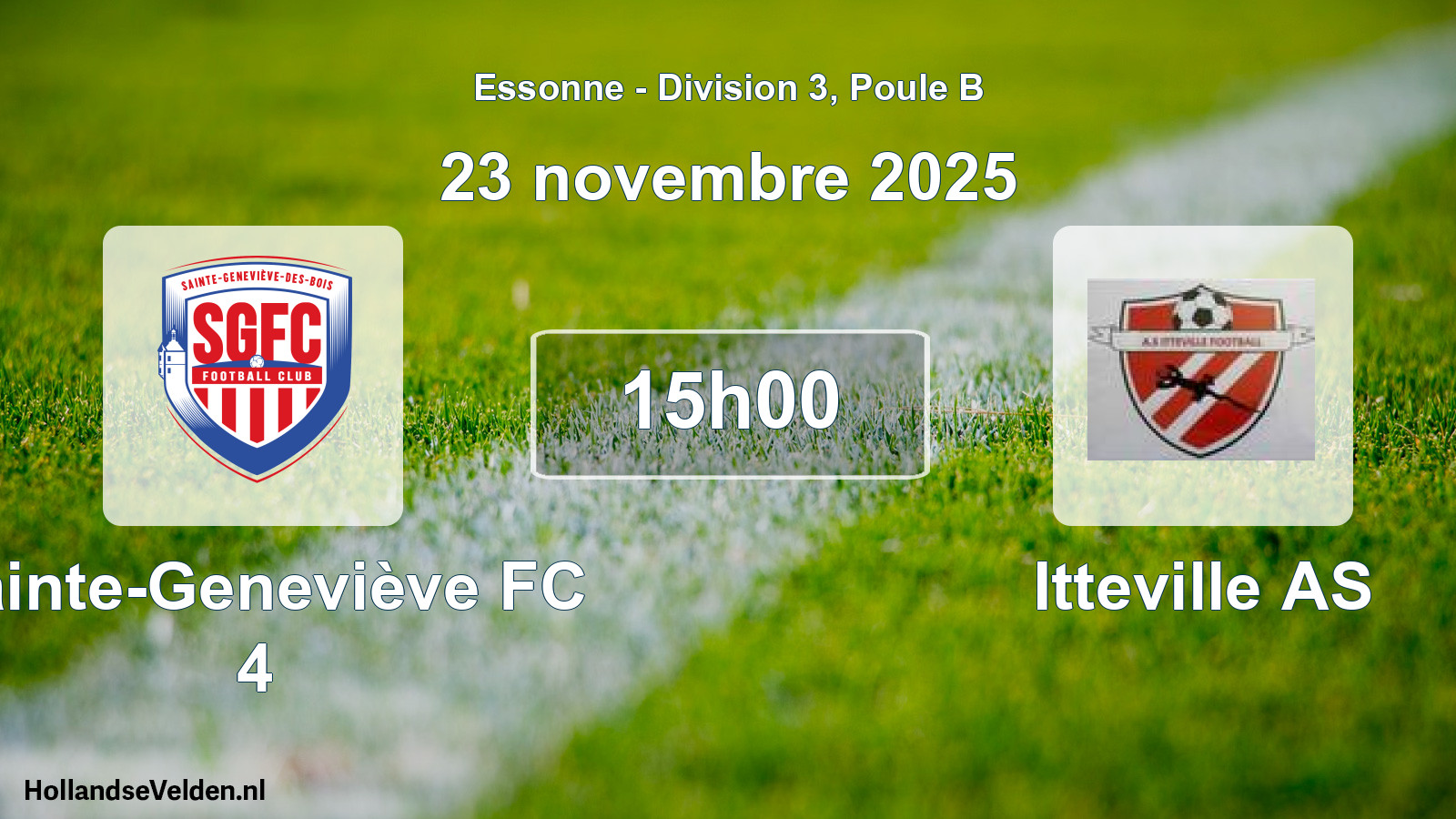 Match programmé: Sainte-Geneviève FC 4 - Itteville AS (23 novembre 2025)