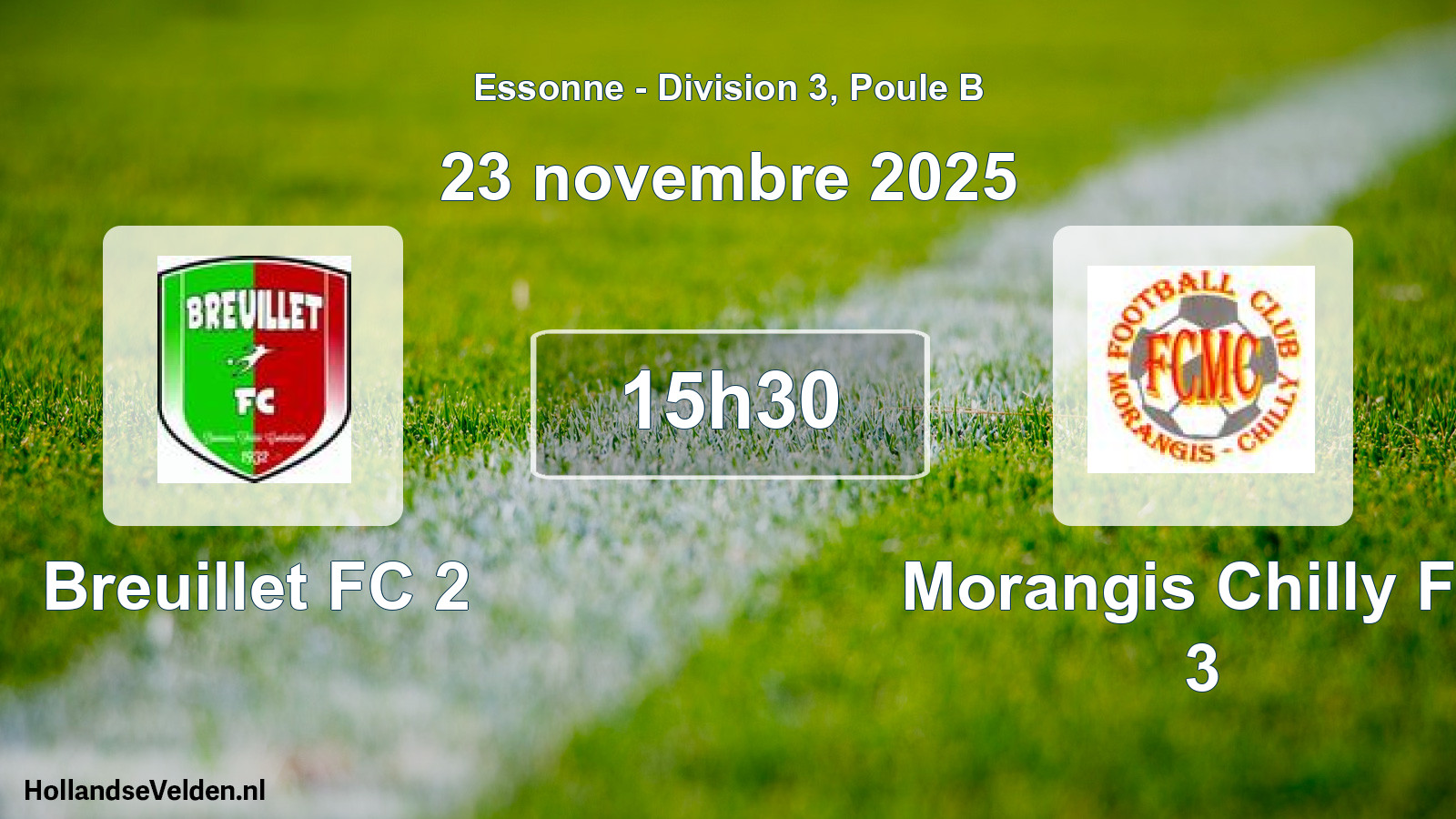 Geplande wedstrijd: Breuillet FC 2 - Morangis Chilly FC 3 (23 november 2025)