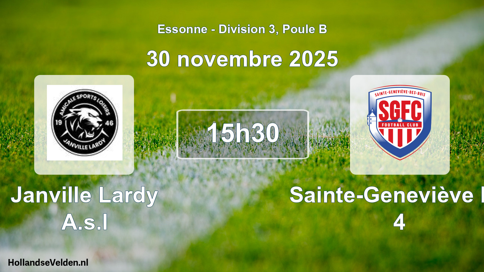 Geplande wedstrijd: Janville Lardy A.s.l - Sainte-Geneviève FC 4 (30 november 2025)