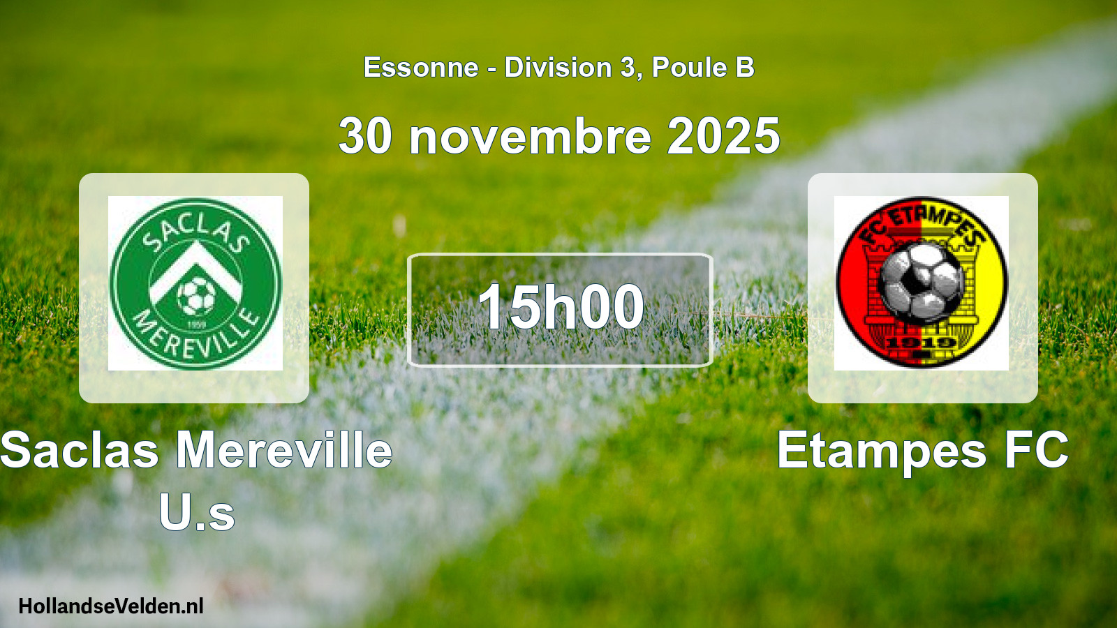 Match programmé: Saclas Mereville U.s - Etampes FC (30 novembre 2025)