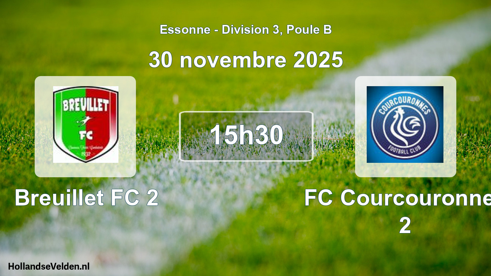 Match programmé: Breuillet FC 2 - FC Courcouronnes 2 (30 novembre 2025)