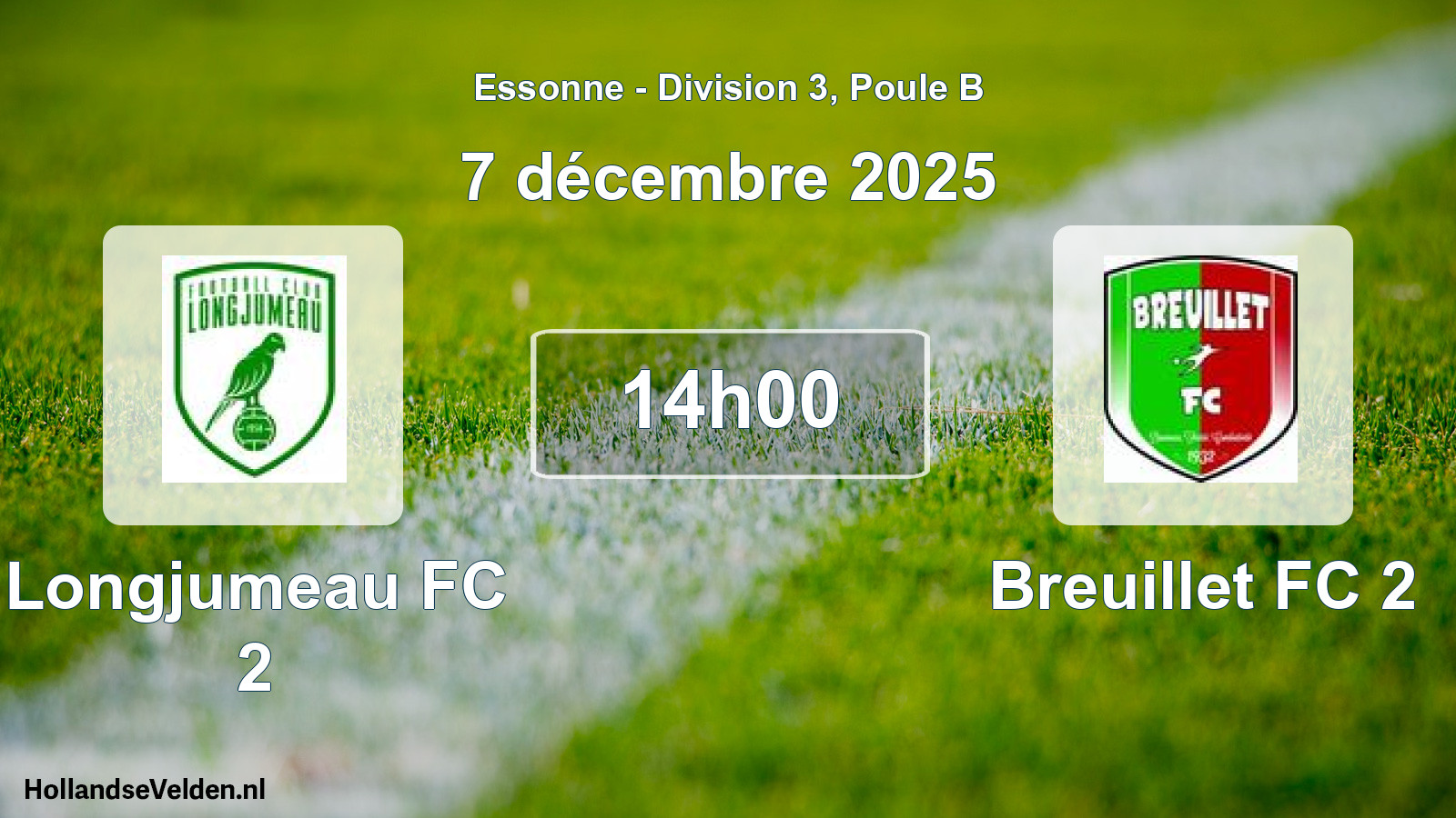 Match programmé: Longjumeau FC 2 - Breuillet FC 2 (7 décembre 2025)