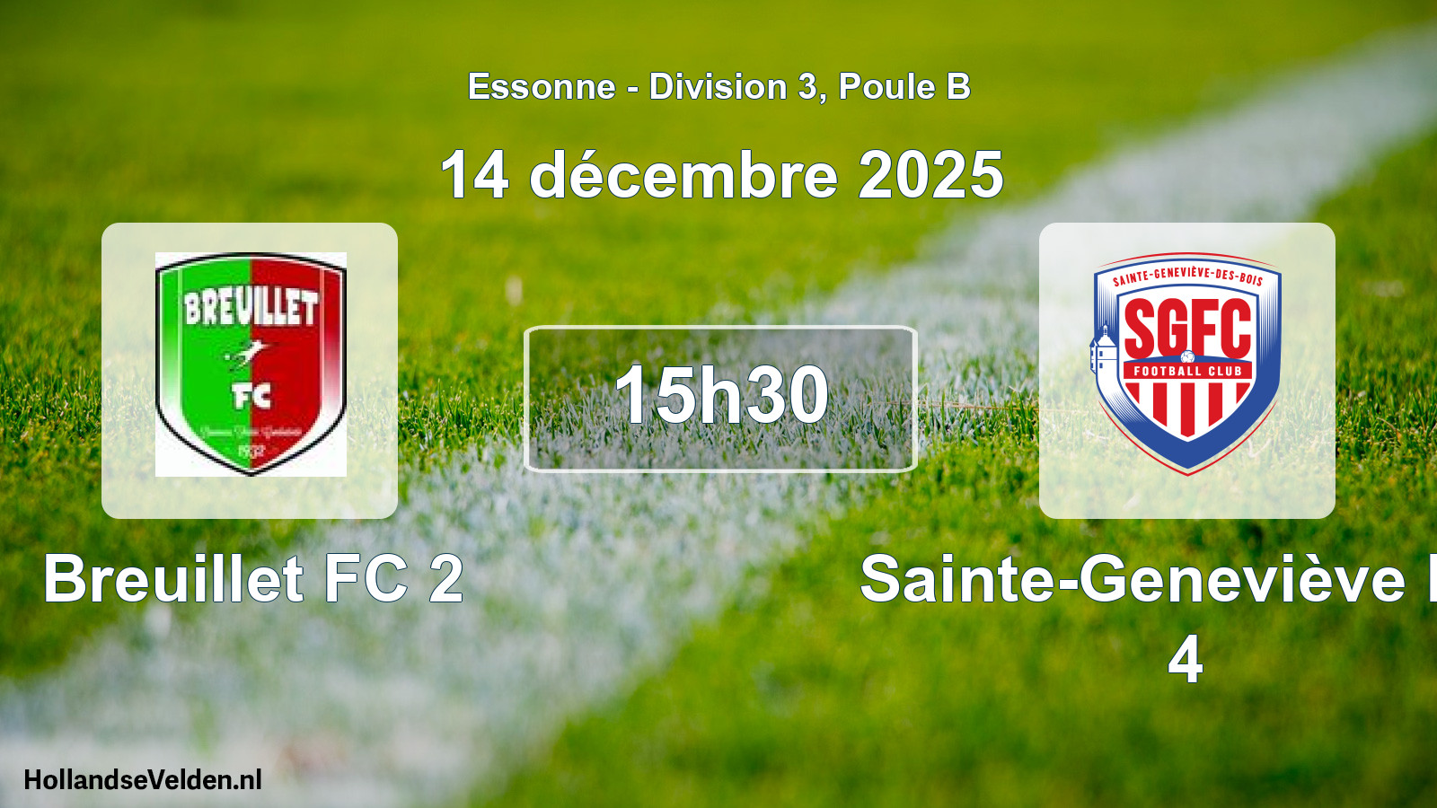 Geplande wedstrijd: Breuillet FC 2 - Sainte-Geneviève FC 4 (14 december 2025)