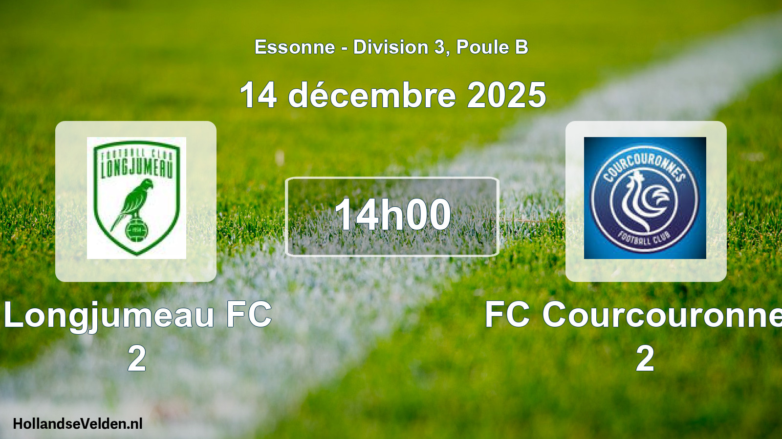 Match programmé: Longjumeau FC 2 - FC Courcouronnes 2 (14 décembre 2025)