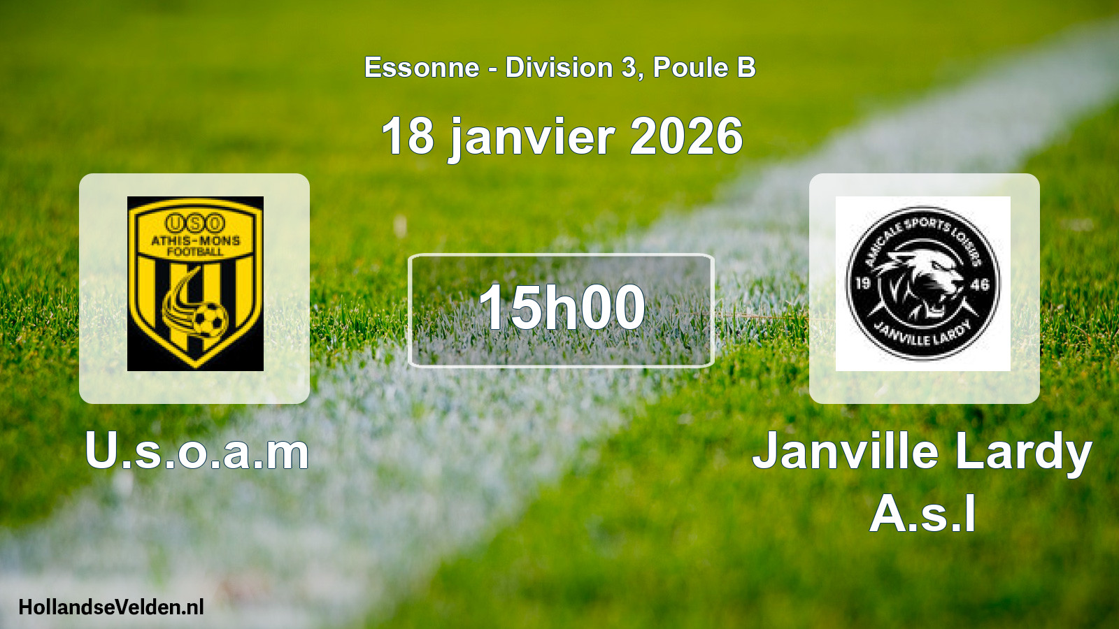Match programmé: U.s.o.a.m - Janville Lardy A.s.l (18 janvier 2026)