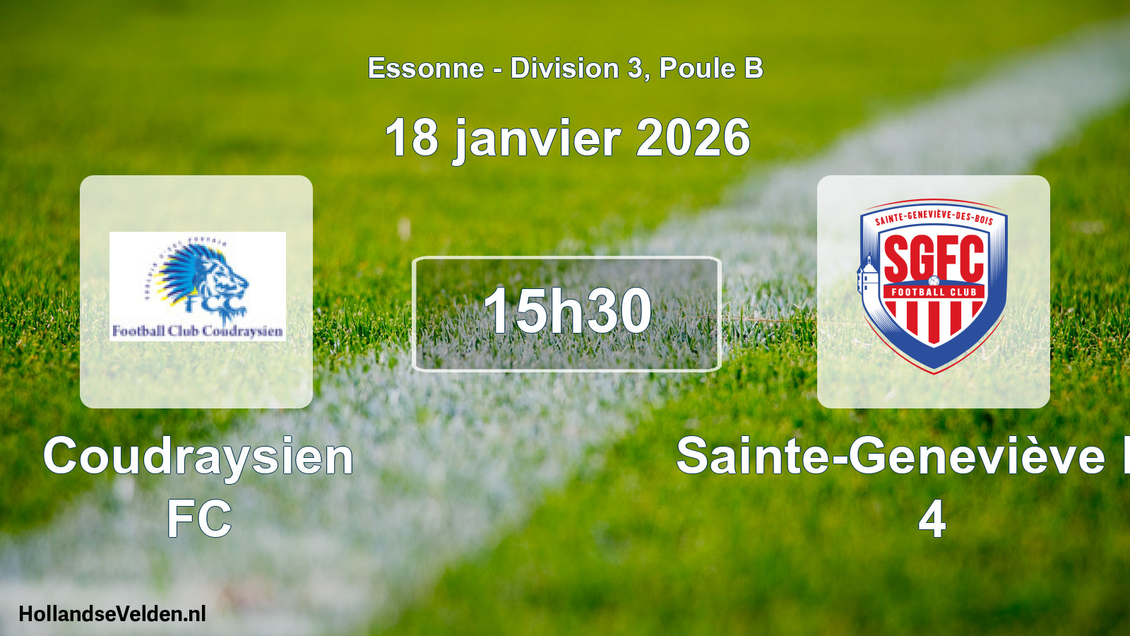 Geplande wedstrijd: Coudraysien FC - Sainte-Geneviève FC 4 (18 januari 2026)