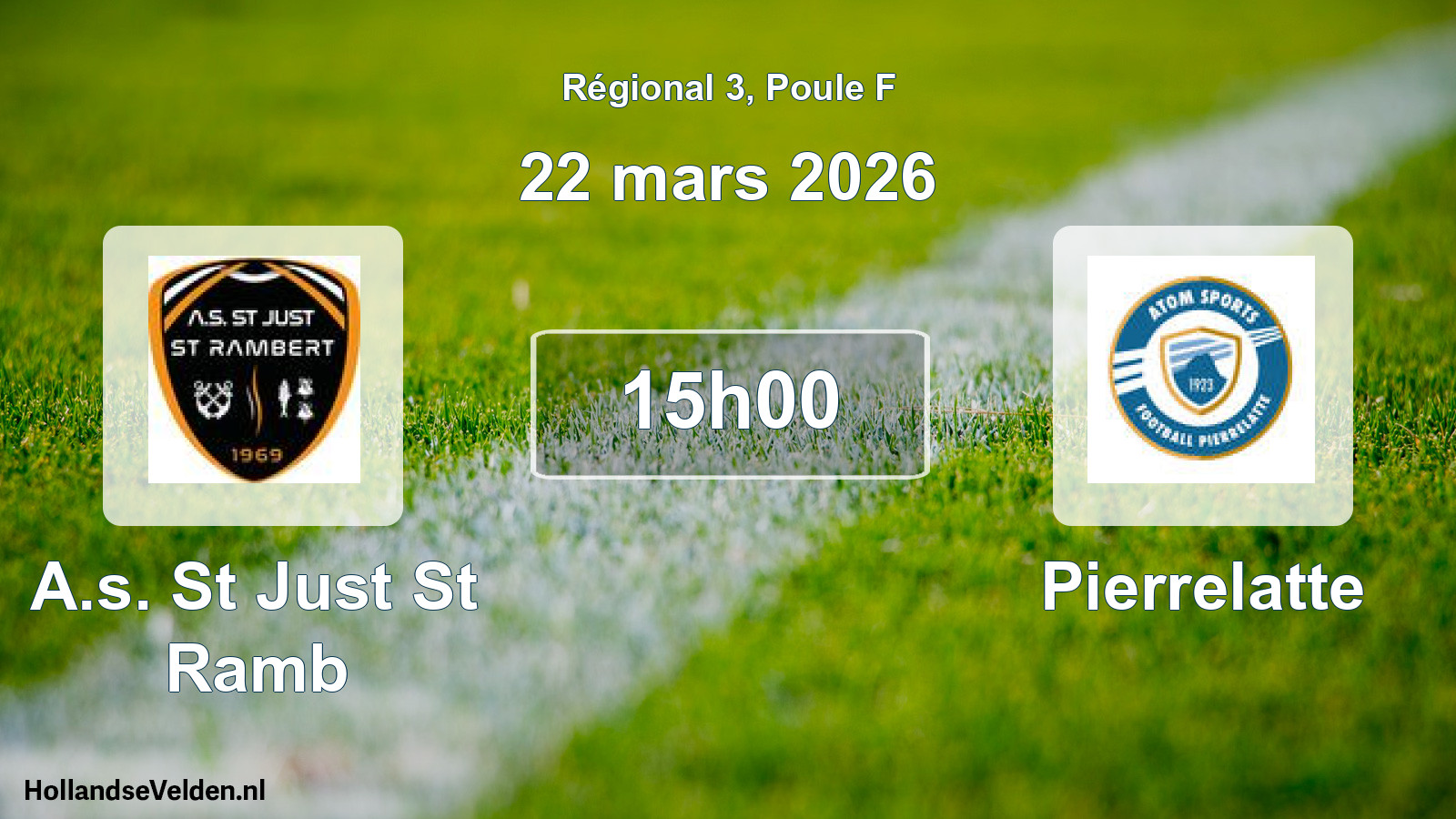 Geplande wedstrijd: A.s. St Just St Ramb - Pierrelatte (22 mars 2026)