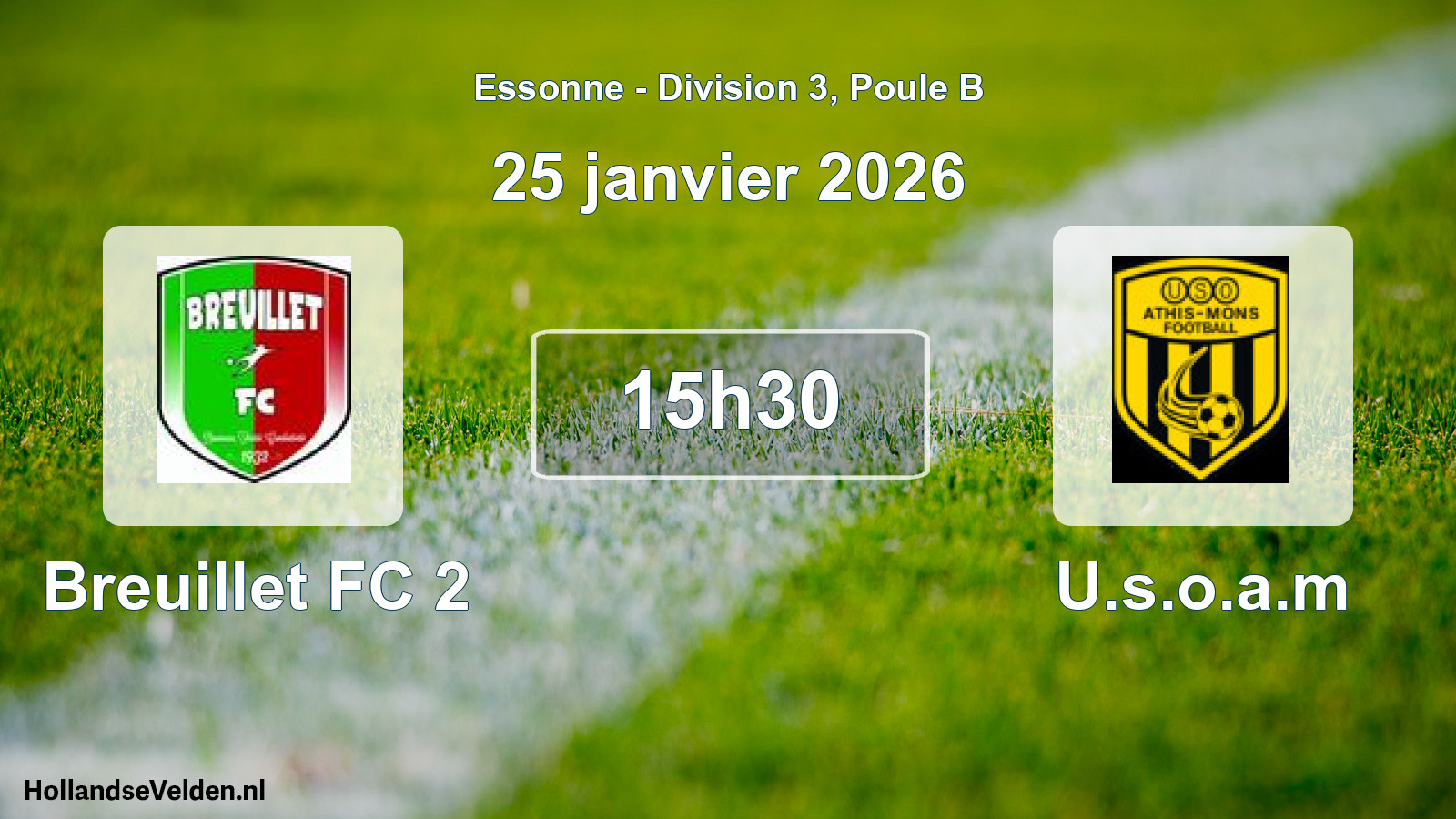 Match programmé: Breuillet FC 2 - U.s.o.a.m (25 janvier 2026)