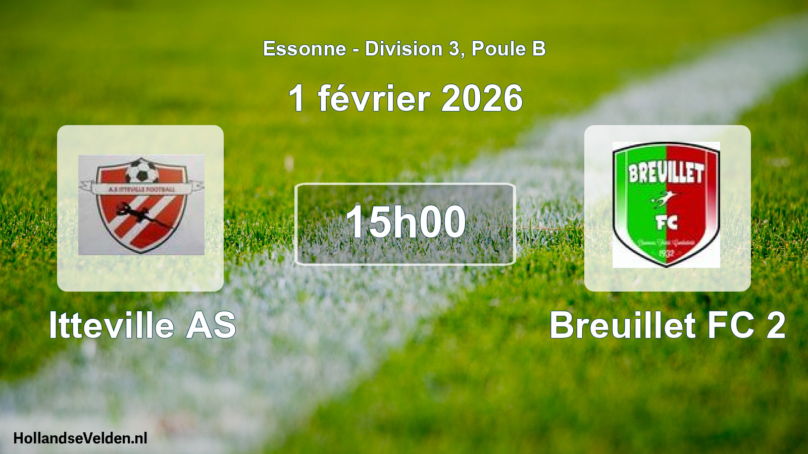 Match programmé: Itteville AS - Breuillet FC 2 (1 février 2026)