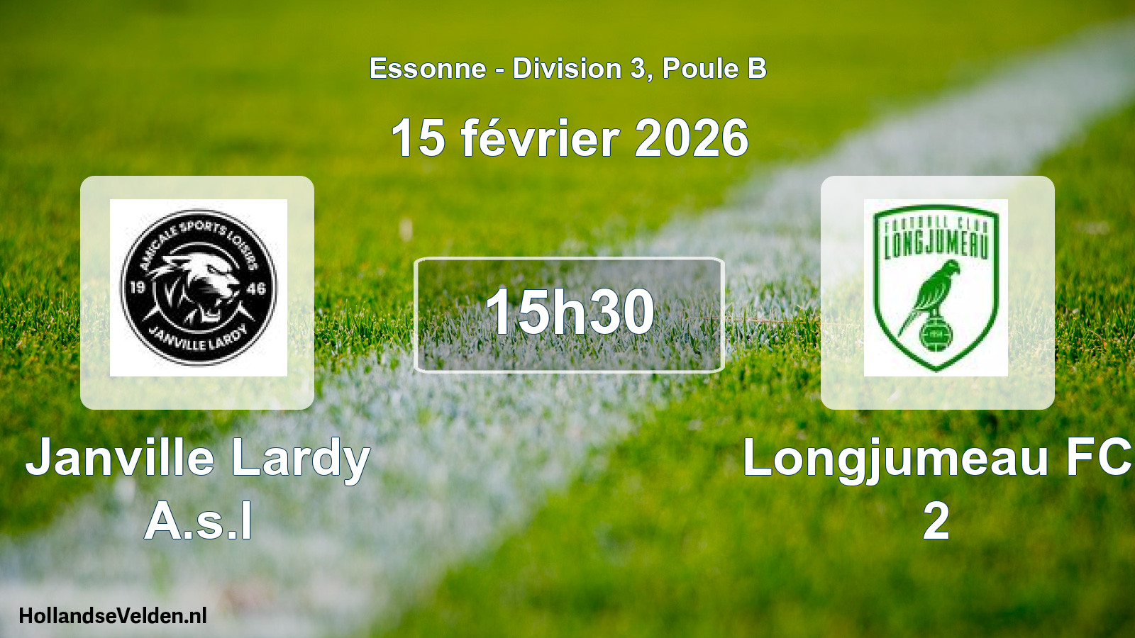 Match programmé: Janville Lardy A.s.l - Longjumeau FC 2 (15 février 2026)
