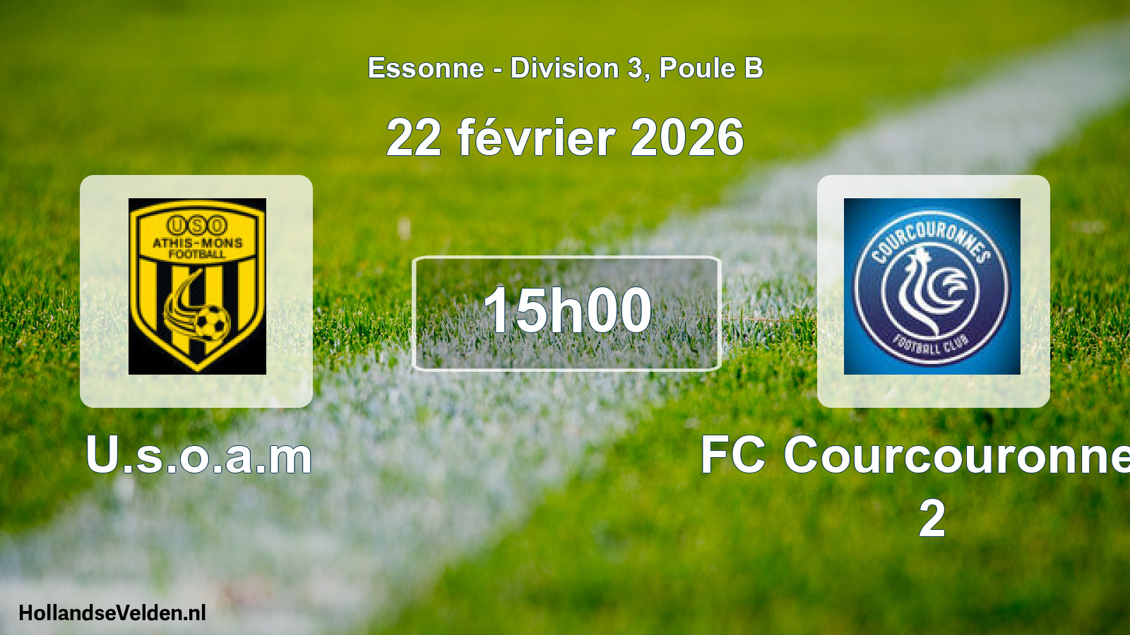 Scheduled Match: U.s.o.a.m - FC Courcouronnes 2 (22 February 2026)