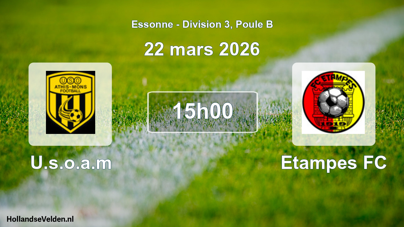 Match programmé: U.s.o.a.m - Etampes FC (22 mars 2026)