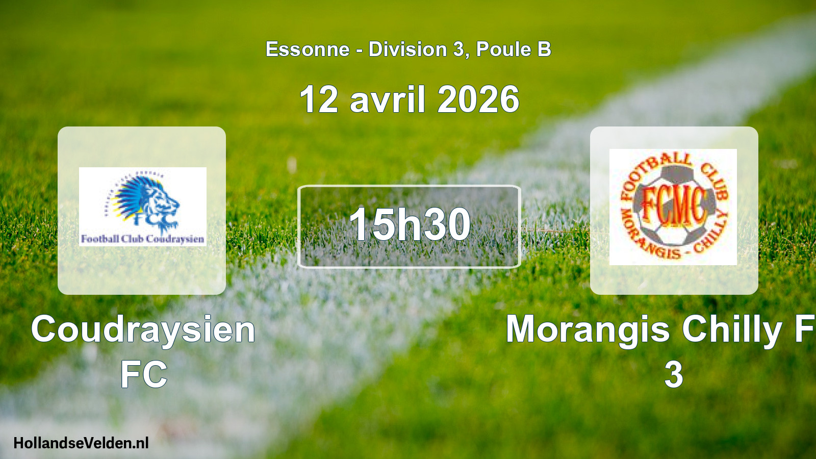 Geplande wedstrijd: Coudraysien FC - Morangis Chilly FC 3 (12 april 2026)