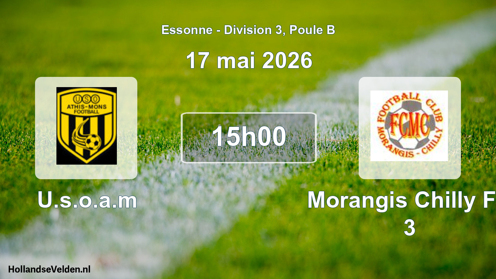 Match programmé: U.s.o.a.m - Morangis Chilly FC 3 (17 mai 2026)