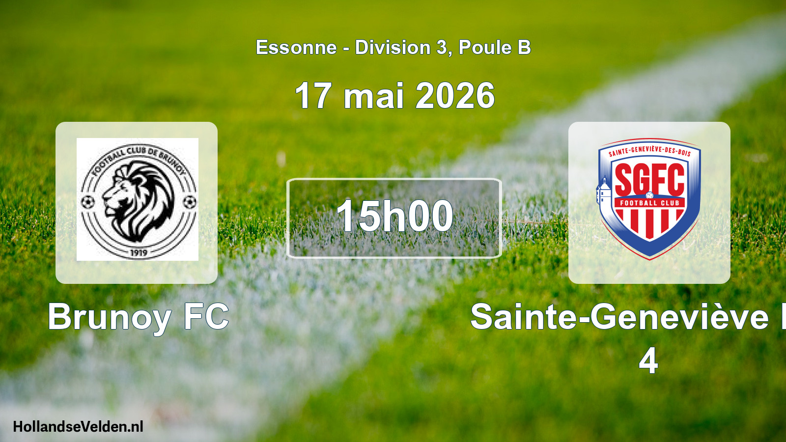 Geplande wedstrijd: Brunoy FC - Sainte-Geneviève FC 4 (17 mei 2026)