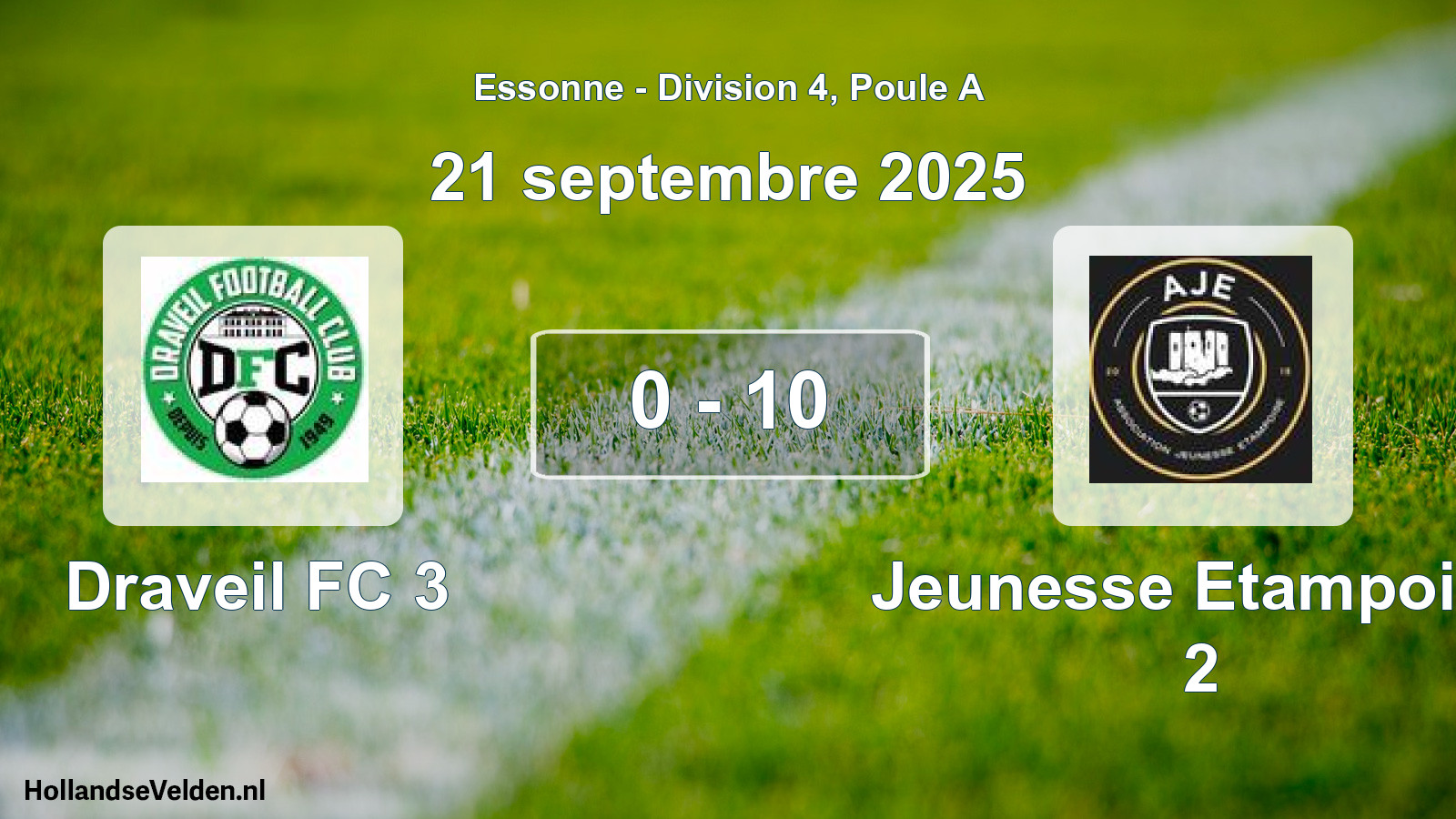 Match joué: Draveil FC 3 - Jeunesse Etampoise 2 0 - 10 (21 septembre 2025)
