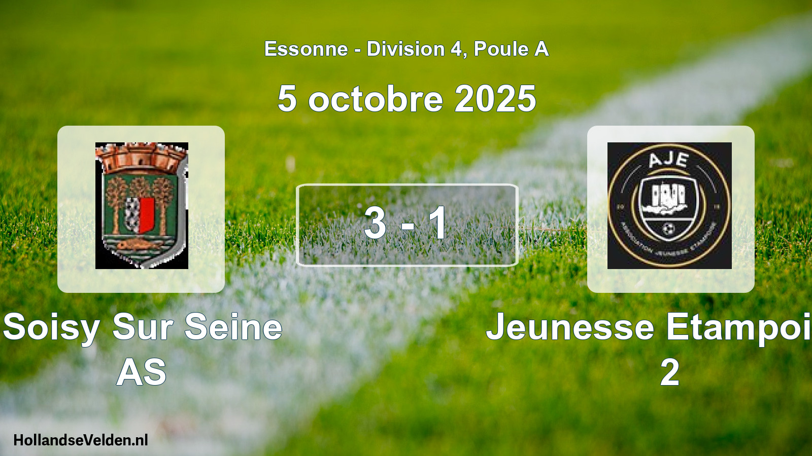 Gespeelde wedstrijd: Soisy Sur Seine AS - Jeunesse Etampoise 2 3 - 1 (5 oktober 2025)