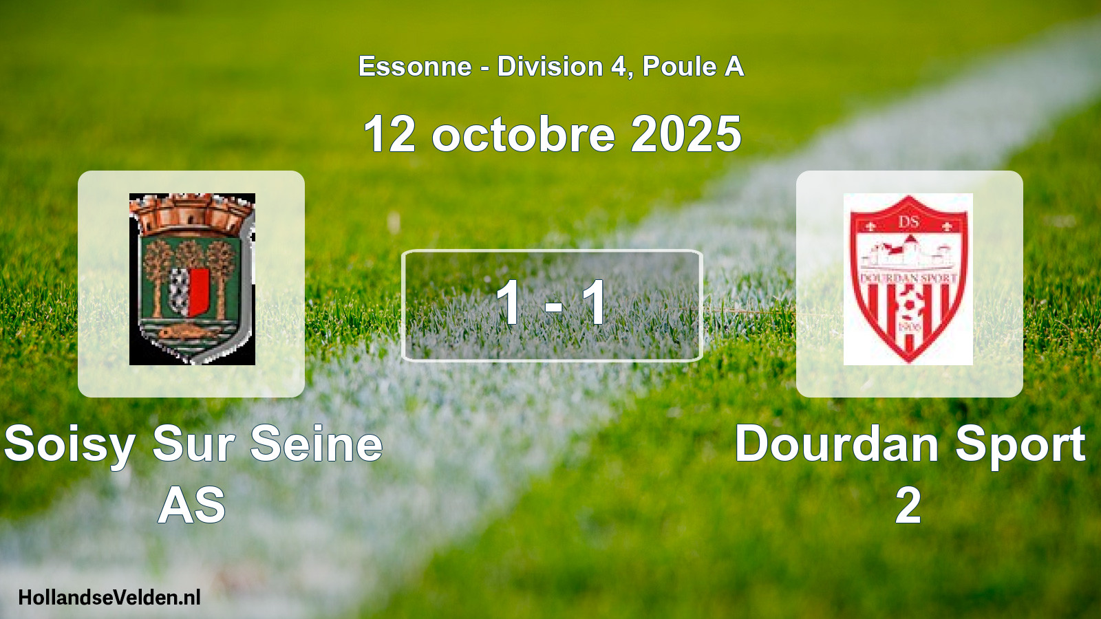 Match joué: Soisy Sur Seine AS - Dourdan Sport 2 1 - 1 (12 octobre 2025)