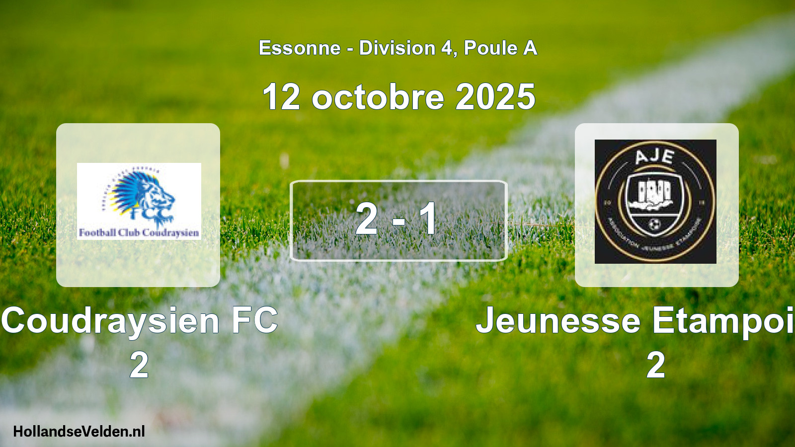 Match joué: Coudraysien FC 2 - Jeunesse Etampoise 2 2 - 1 (12 octobre 2025)
