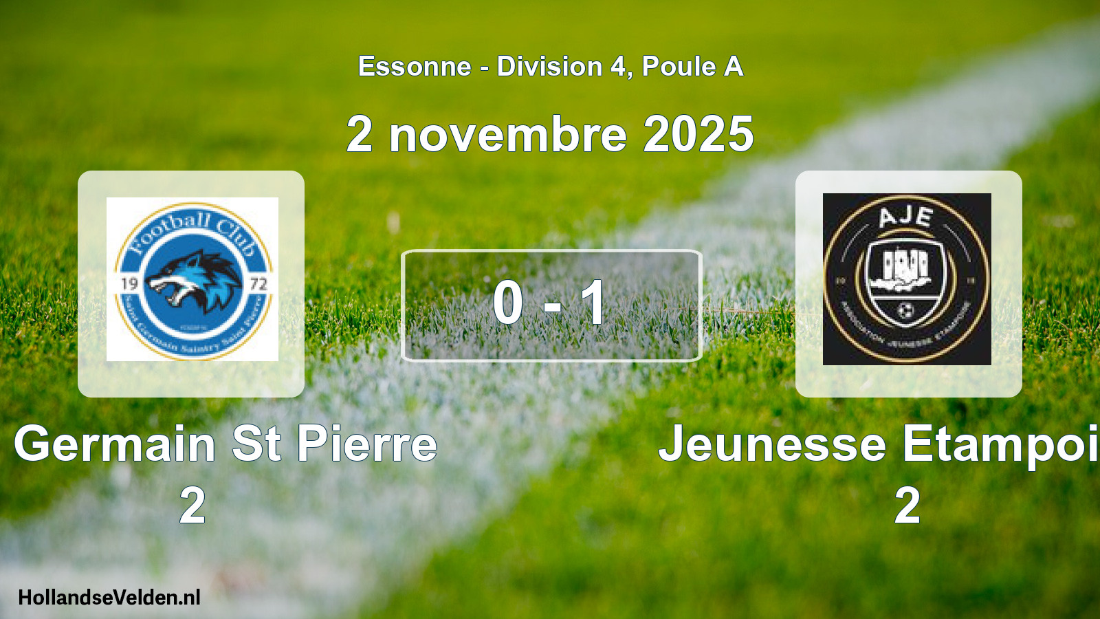 Total number of matches played: St Germain St Pierre 2 - Jeunesse Etampoise 2 0 - 1 (2 November 2025)