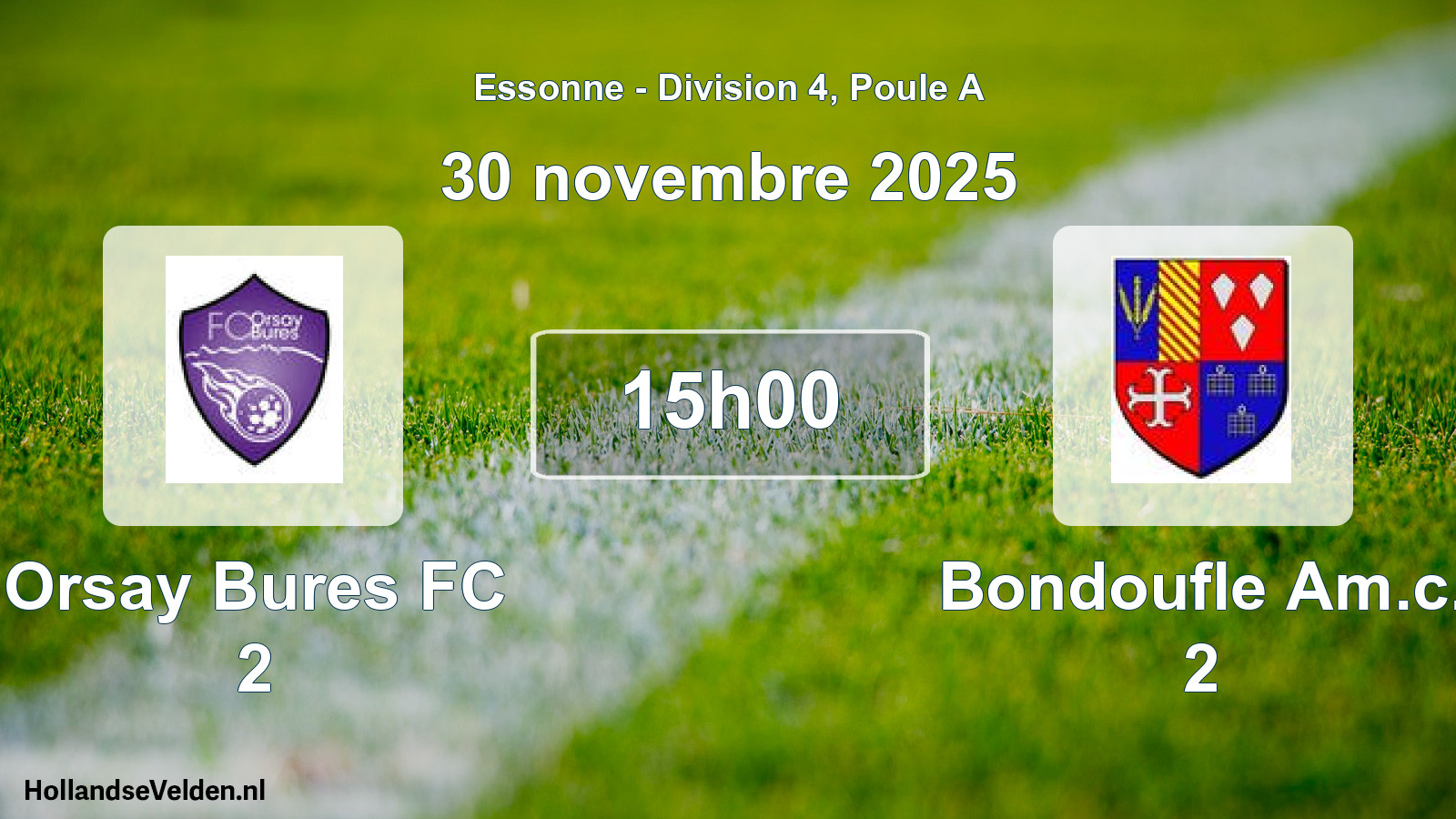Match programmé: Orsay Bures FC 2 - Bondoufle Am.c. 2 (30 novembre 2025)