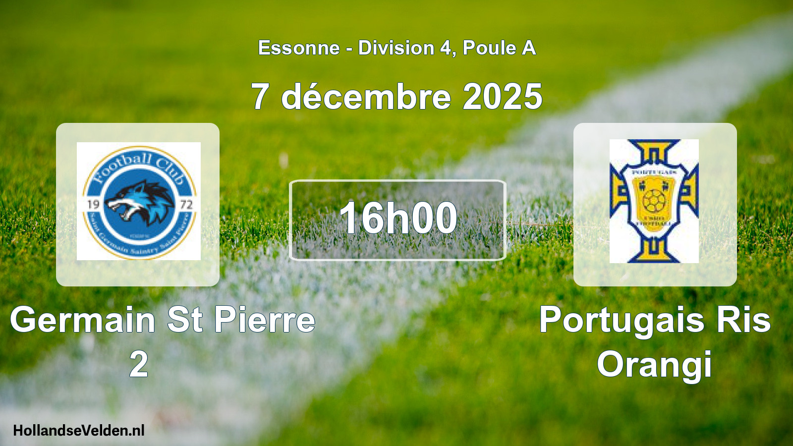 Geplande wedstrijd: St Germain St Pierre 2 - Portugais Ris Orangi (7 december 2025)