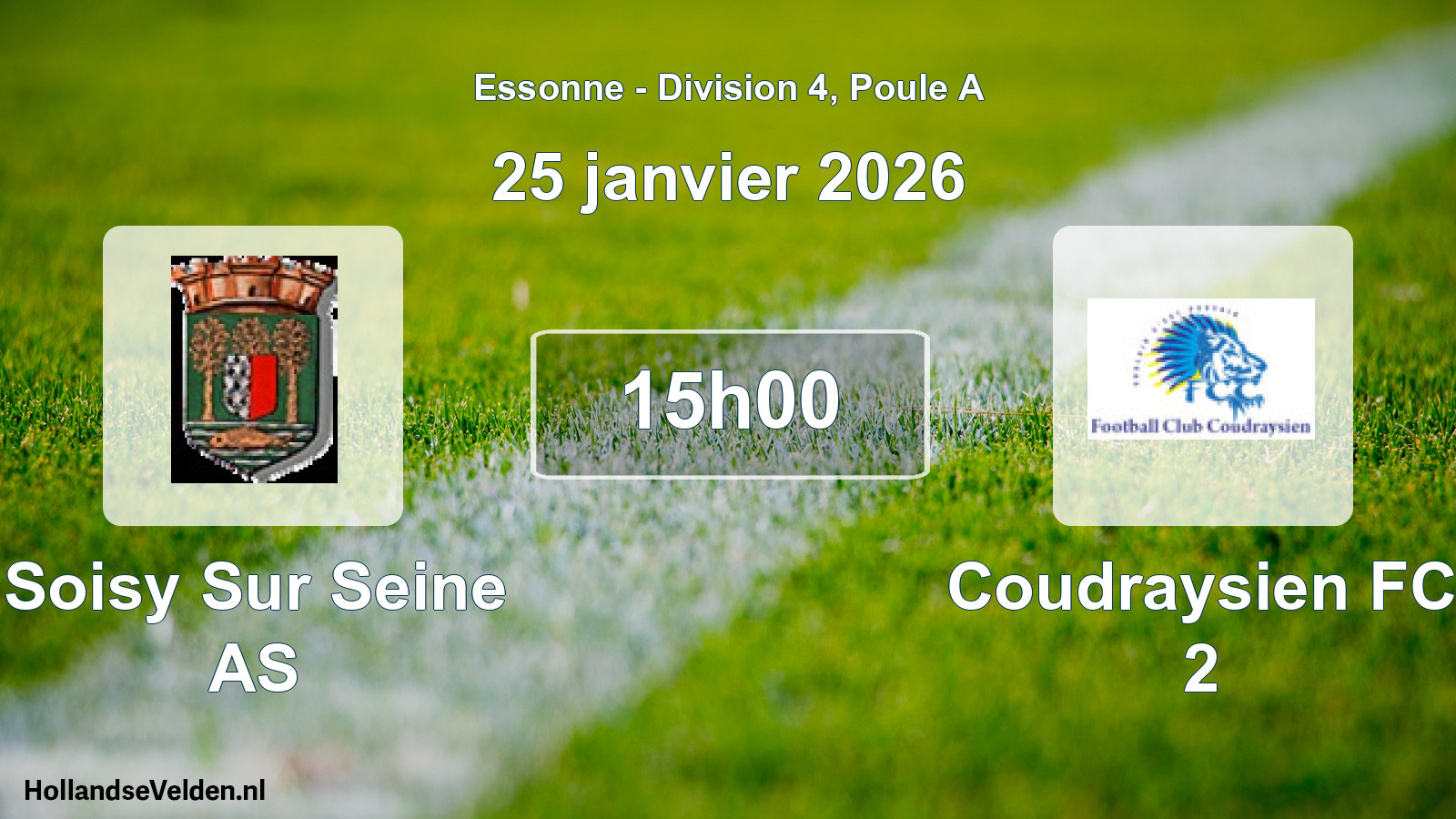Geplande wedstrijd: Soisy Sur Seine AS - Coudraysien FC 2 (25 januari 2026)