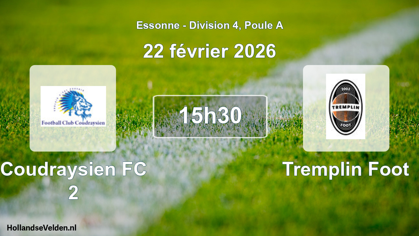 Geplande wedstrijd: Coudraysien FC 2 - Tremplin Foot (22 februari 2026)