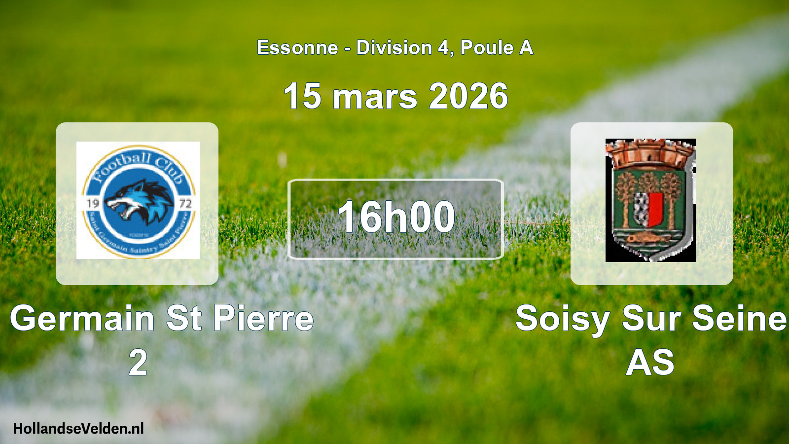 Geplande wedstrijd: St Germain St Pierre 2 - Soisy Sur Seine AS (15 maart 2026)