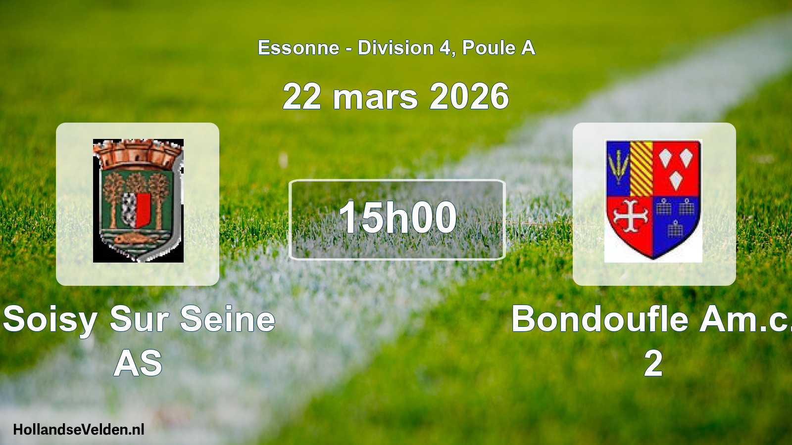 Geplande wedstrijd: Soisy Sur Seine AS - Bondoufle Am.c. 2 (22 maart 2026)
