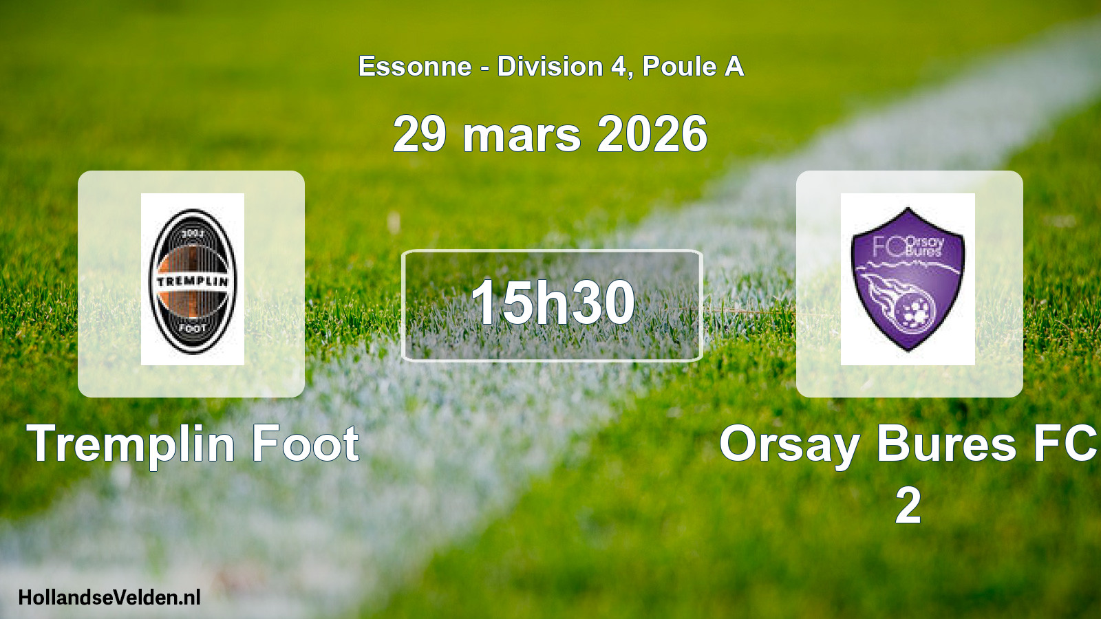 Match programmé: Tremplin Foot - Orsay Bures FC 2 (29 mars 2026)