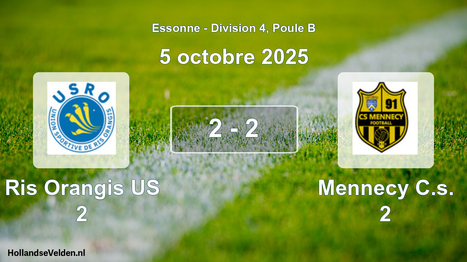 Match joué: Ris Orangis US 2 - Mennecy C.s. 2 2 - 2 (5 octobre 2025)