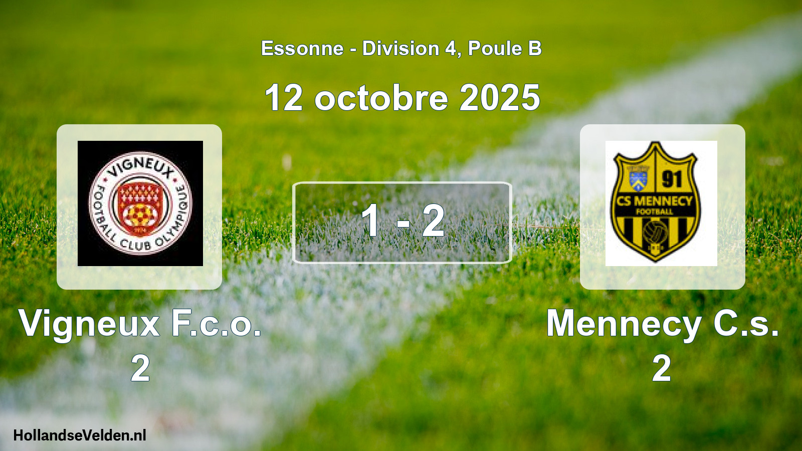 Match joué: Vigneux F.c.o. 2 - Mennecy C.s. 2 1 - 2 (12 octobre 2025)