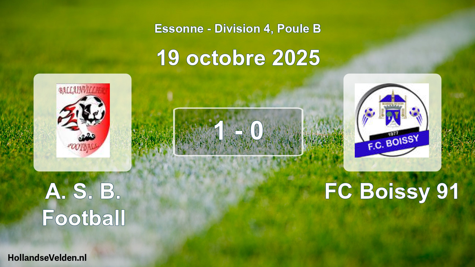 Total number of matches played: A. S. B. Football - FC Boissy 91 1 - 0 (19 October 2025)