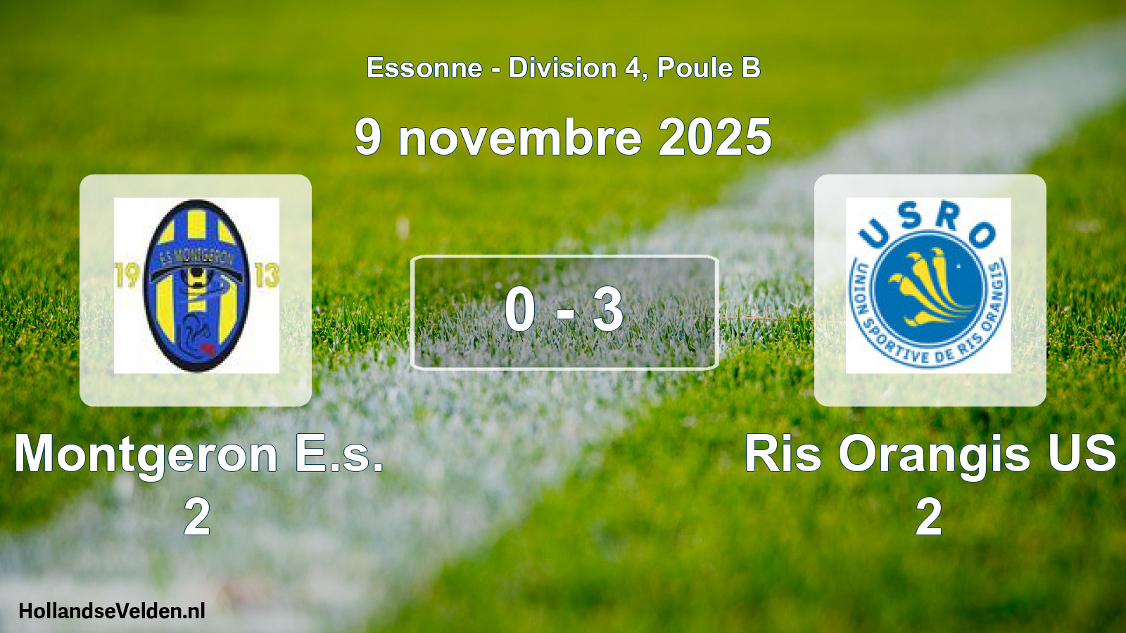 Match joué: Montgeron E.s. 2 - Ris Orangis US 2 0 - 3 (9 novembre 2025)
