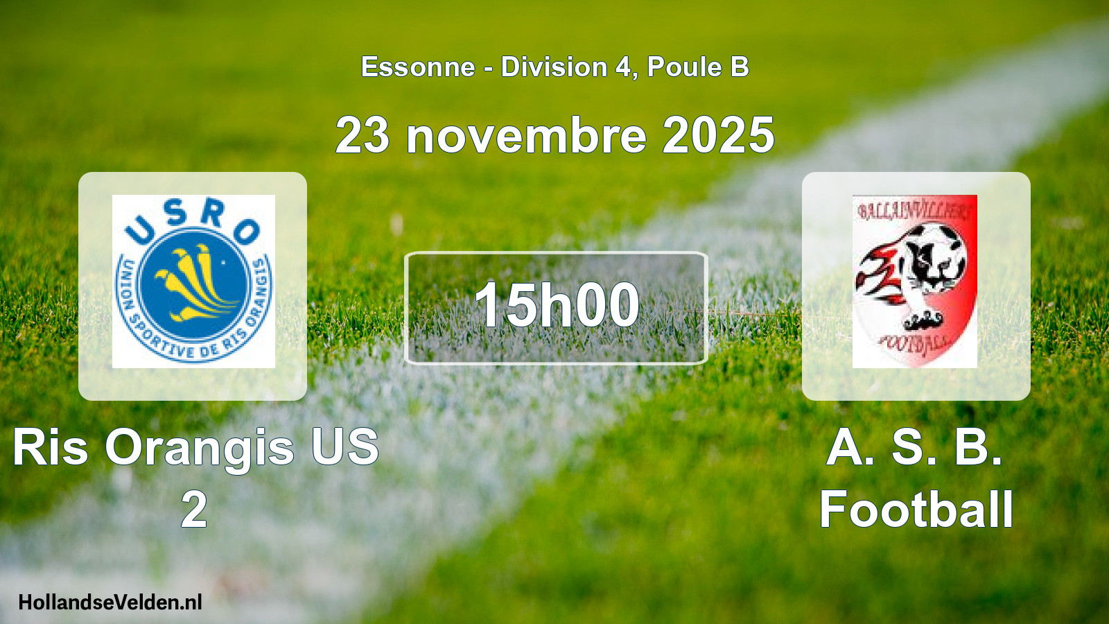Scheduled Match: Ris Orangis US 2 - A. S. B. Football (23 November 2025)