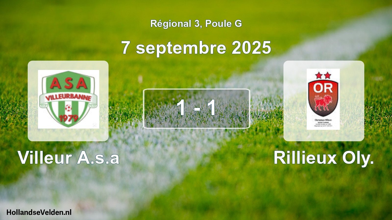 Gespeelde wedstrijd: Villeur A.s.a - Rillieux Oly. 1 - 1 (7 september 2025)