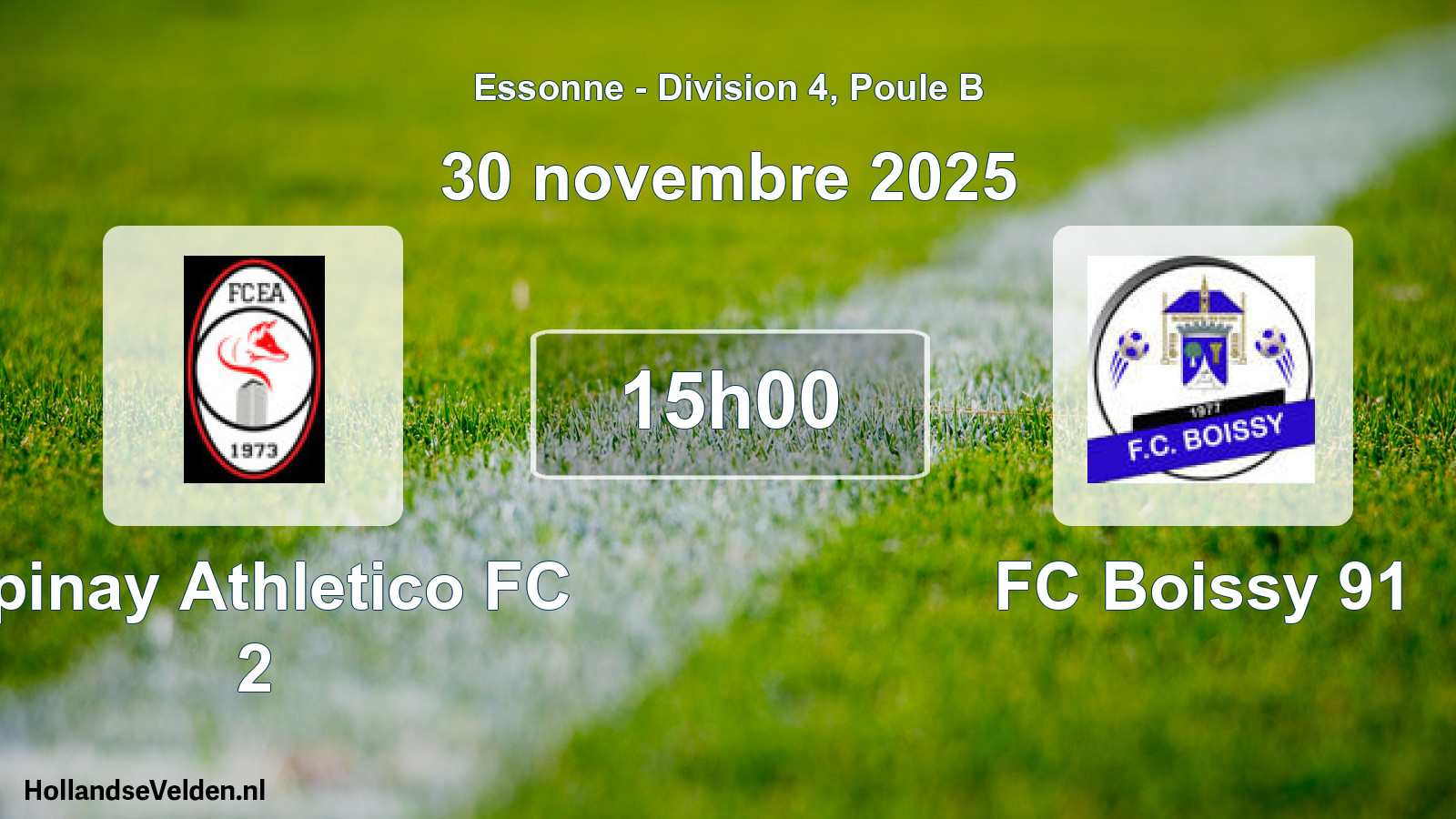 Geplande wedstrijd: Epinay Athletico FC 2 - FC Boissy 91 (30 november 2025)