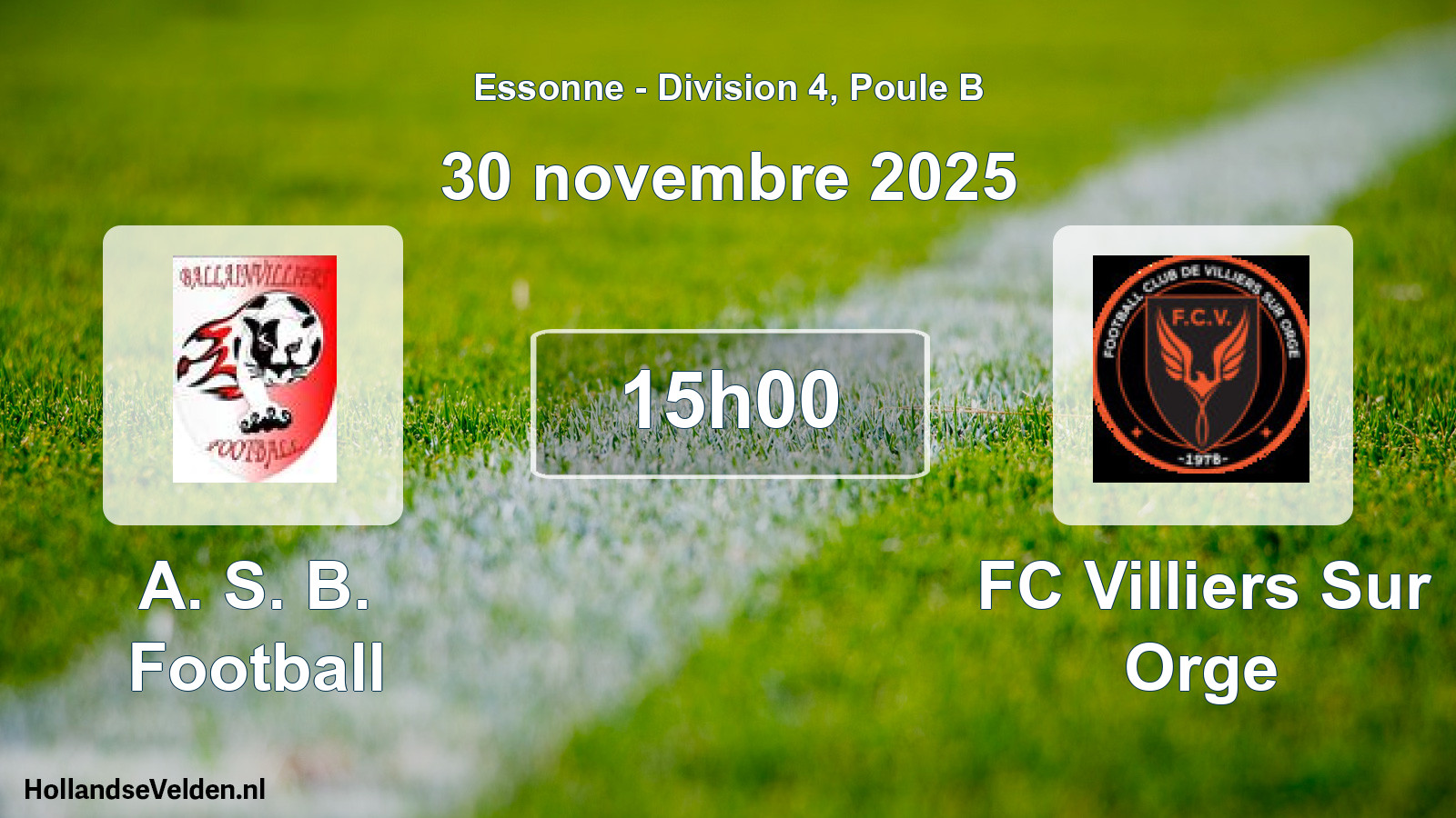 Scheduled Match: A. S. B. Football - FC Villiers Sur Orge (30 November 2025)