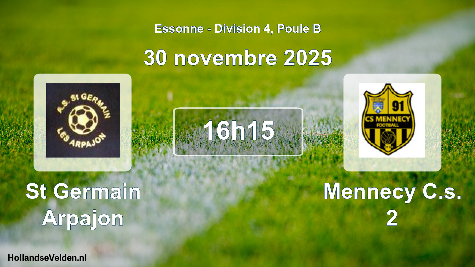 Geplande wedstrijd: St Germain Arpajon - Mennecy C.s. 2 (30 november 2025)